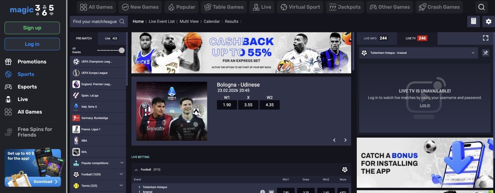 magic365 casino login