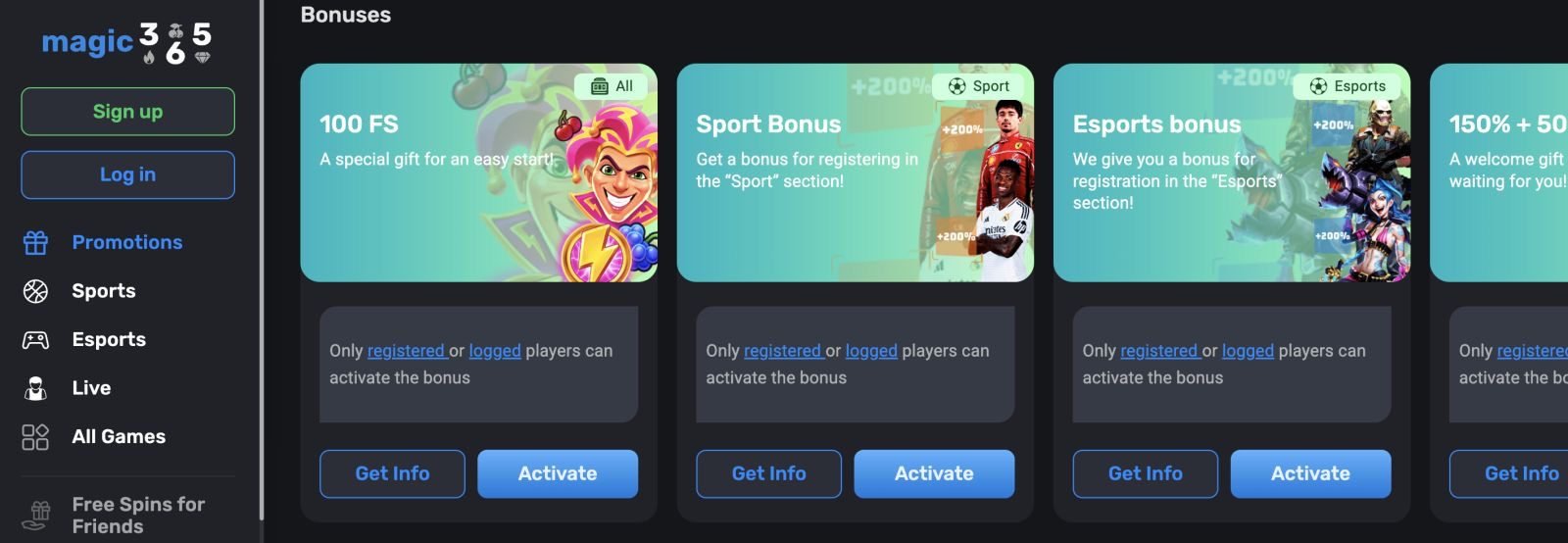 magic365 casino bonus